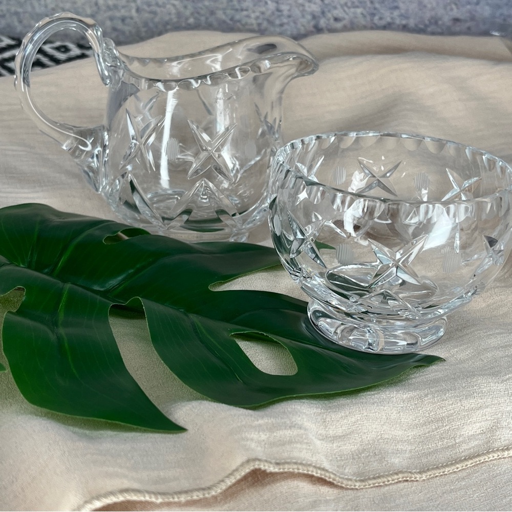 CRYSTAL CREAM AND SUGAR SET